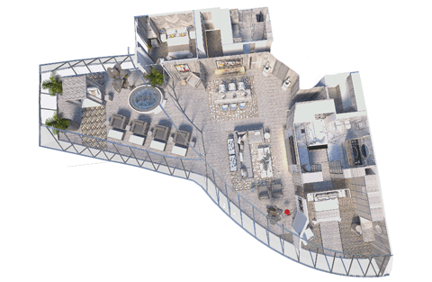 Iconic Suite 2 bedroom suite on Celebrity Cruises - View 1 showing main living area